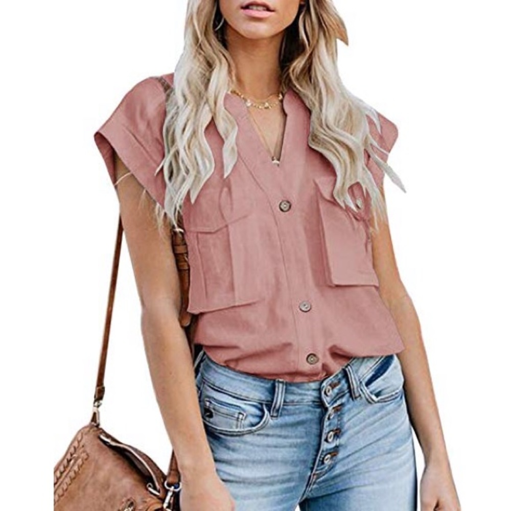 Coventavenue - Two Pocket Button Up Blouse